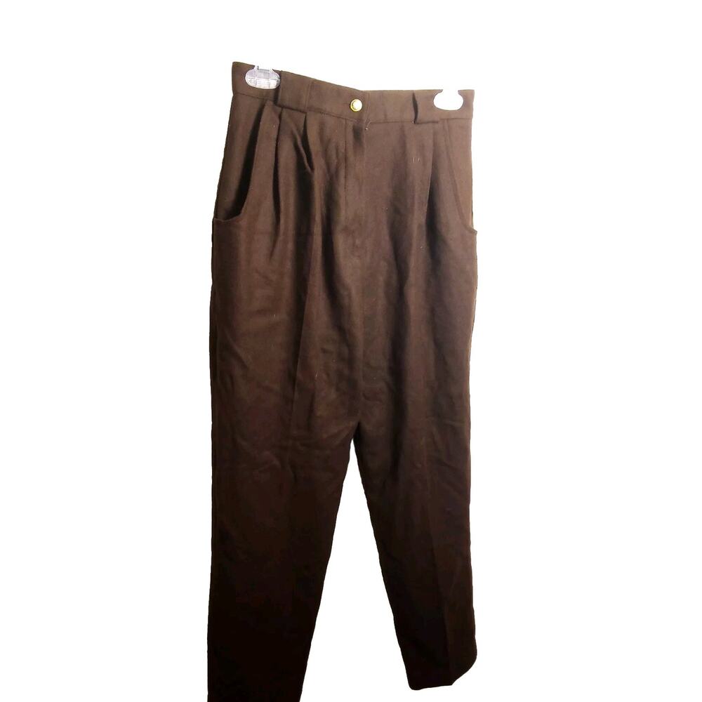 Savannah Brown Wool Vintage Straight Pants 8P Style 2508 Front Pleated